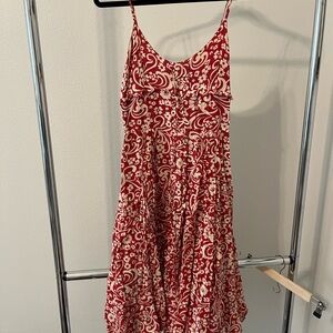 Odille Red and White Patterned Dress